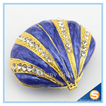 Pewter wholesale shell shape custom metal jewelry box
